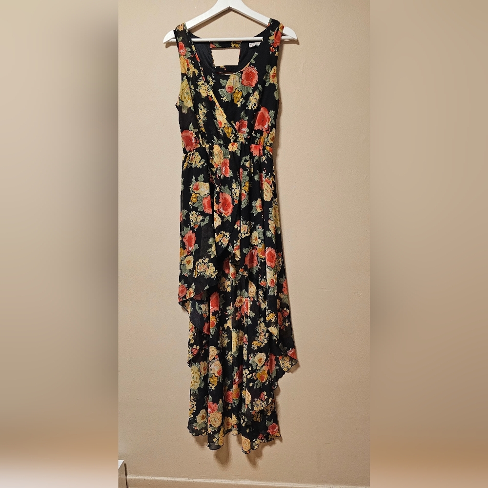 Parisian Collection Floral Sleeveless Asimmetric Dress ,Sz.L.         AMA